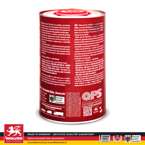 Nhớt hộp số Wolver 75W-80 GL-4 1L
